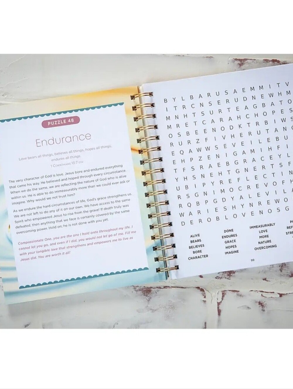 Bible Word Search Devotional - Teal & Gold Cover - Picture 3 of 4
